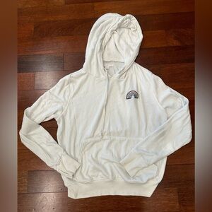 Spiritual Gangster white hoodie Rainbow detail